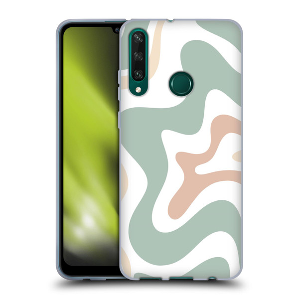 Kierkegaard Design Studio Retro Abstract Patterns Celadon Sage Swirl Soft Gel Case for Huawei Y6p