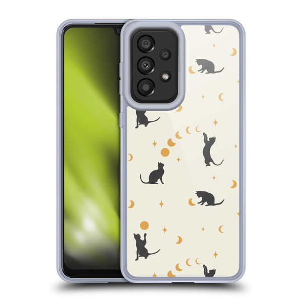 Episodic Drawing Pattern Cat And Moon Soft Gel Case for Samsung Galaxy A33 5G (2022)