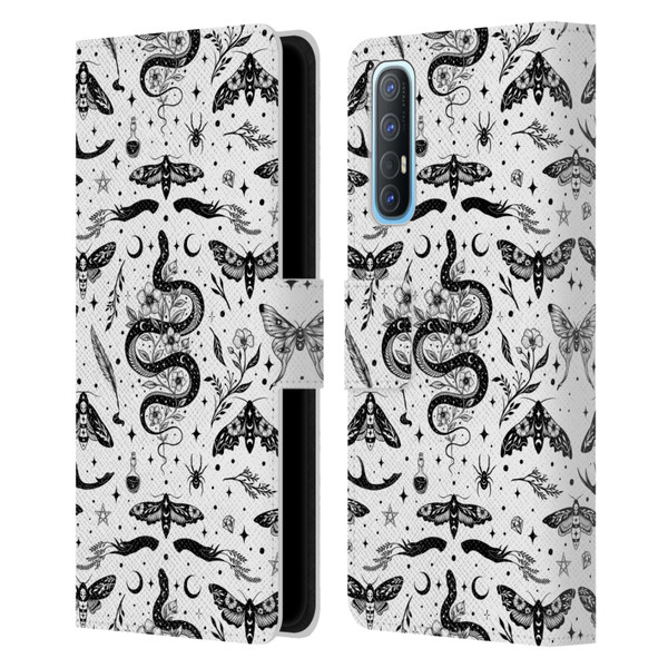 Episodic Drawing Pattern Flash Tattoo Leather Book Wallet Case Cover For OPPO Find X2 Neo 5G