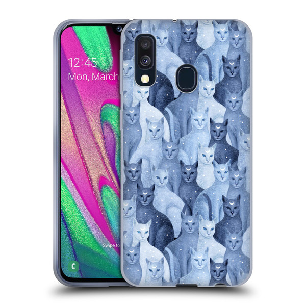 Episodic Drawing Pattern Cats Soft Gel Case for Samsung Galaxy A40 (2019)
