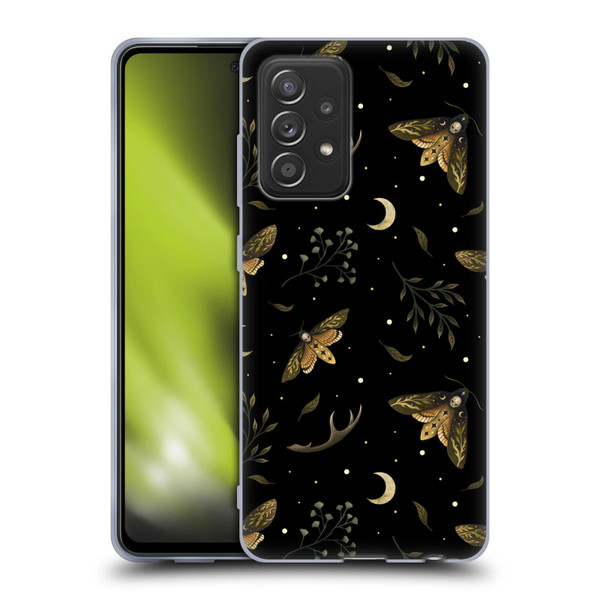Episodic Drawing Pattern Death Head Moth Soft Gel Case for Samsung Galaxy A52 / A52s / 5G (2021)