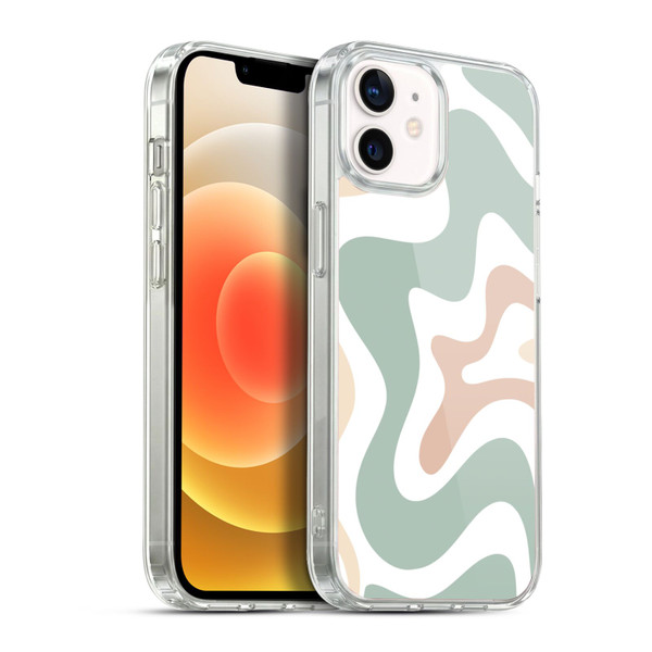 Kierkegaard Design Studio Retro Abstract Patterns Celadon Sage Swirl Soft Gel Case for Apple iPhone 12 / iPhone 12 Pro & MagSafe