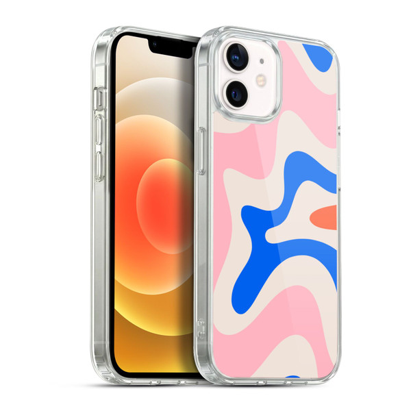 Kierkegaard Design Studio Retro Abstract Patterns Pink Blue Orange Swirl Soft Gel Case for Apple iPhone 12 / iPhone 12 Pro & MagSafe
