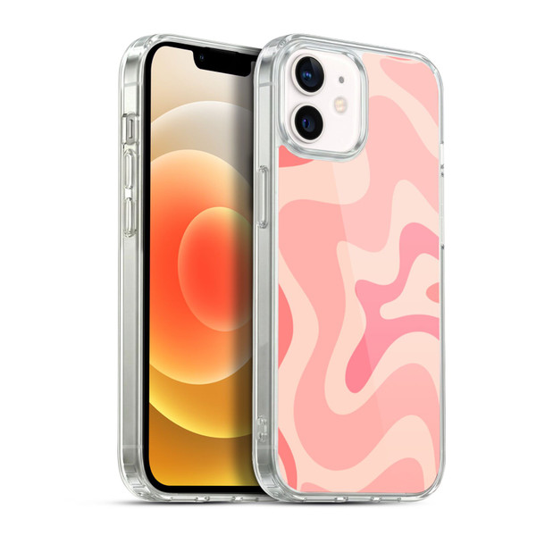 Kierkegaard Design Studio Retro Abstract Patterns Soft Pink Liquid Swirl Soft Gel Case for Apple iPhone 12 / iPhone 12 Pro & MagSafe
