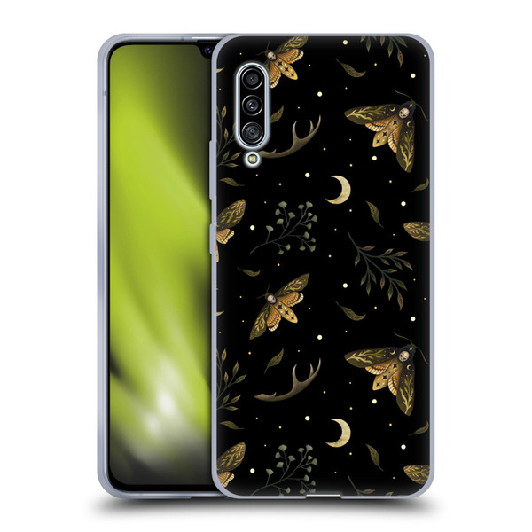 Episodic Drawing Pattern Death Head Moth Soft Gel Case for Samsung Galaxy A90 5G (2019)