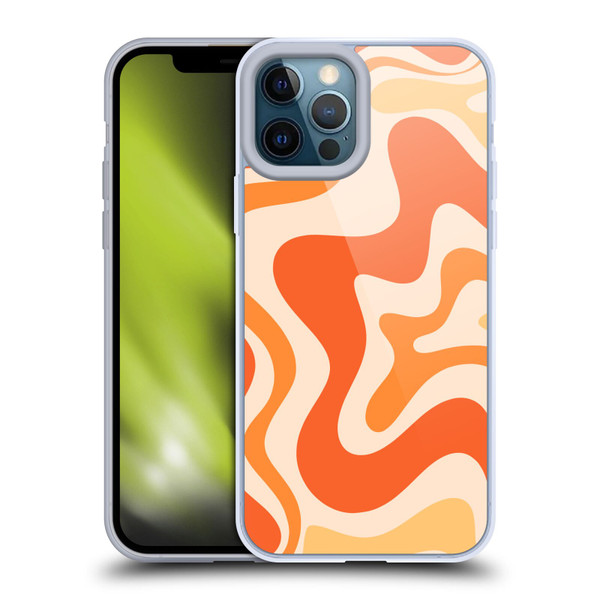 Kierkegaard Design Studio Retro Abstract Patterns Tangerine Orange Tone Soft Gel Case for Apple iPhone 12 Pro Max