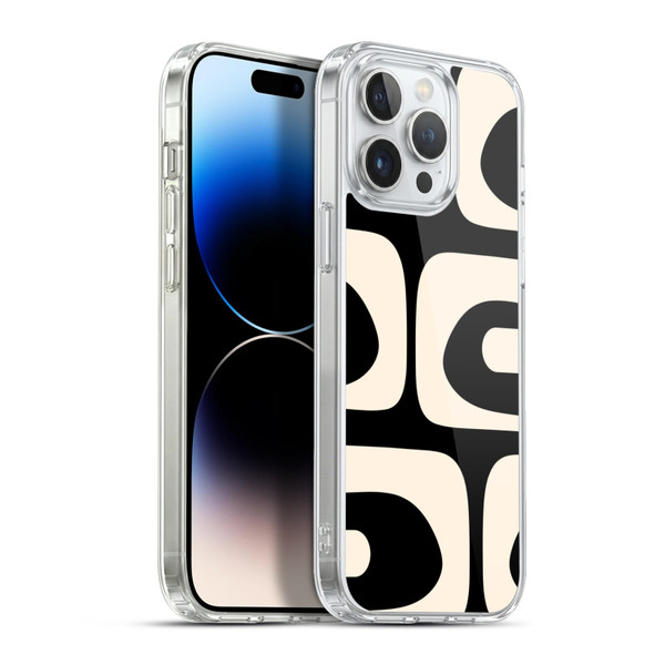 Kierkegaard Design Studio Retro Abstract Patterns Modern Piquet Black Cream Soft Gel Case for Apple iPhone 13 Pro Max & MagSafe