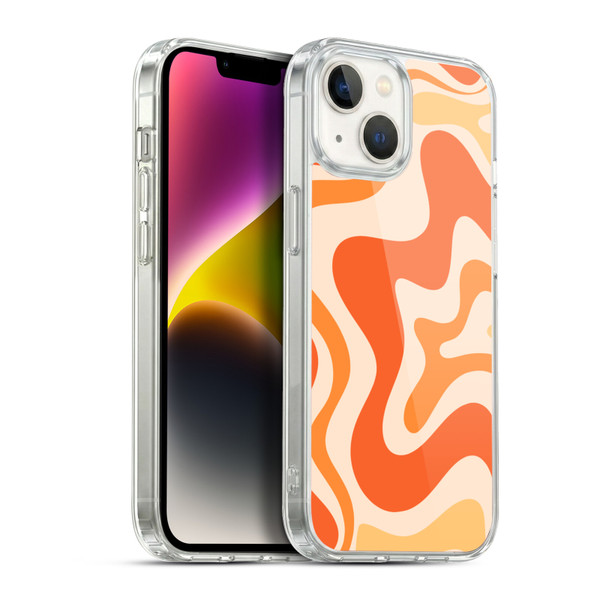 Kierkegaard Design Studio Retro Abstract Patterns Tangerine Orange Tone Soft Gel Case for Apple iPhone 14