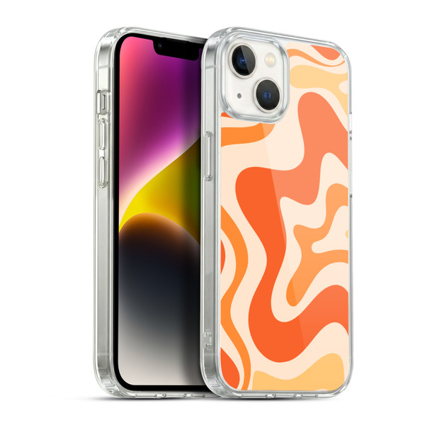 Kierkegaard Design Studio Retro Abstract Patterns Tangerine Orange Tone Soft Gel Case for Apple iPhone 14 Plus & MagSafe
