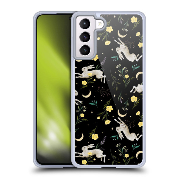 Episodic Drawing Pattern Bunny Night Soft Gel Case for Samsung Galaxy S21+ 5G