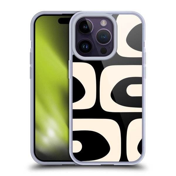 Kierkegaard Design Studio Retro Abstract Patterns Modern Piquet Black Cream Soft Gel Case for Apple iPhone 14 Pro