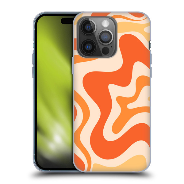 Kierkegaard Design Studio Retro Abstract Patterns Tangerine Orange Tone Soft Gel Case for Apple iPhone 14 Pro