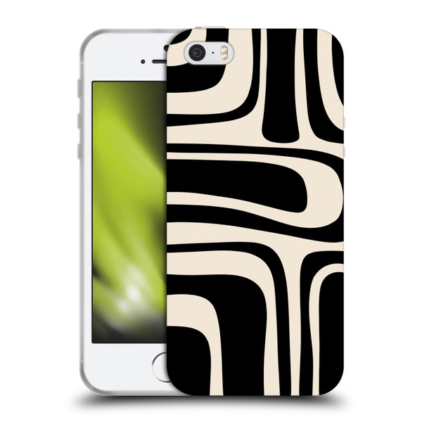 Kierkegaard Design Studio Retro Abstract Patterns Palm Springs Black Cream Soft Gel Case for Apple iPhone 5 / 5s / iPhone SE 2016