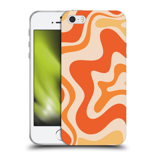 Kierkegaard Design Studio Retro Abstract Patterns Tangerine Orange Tone Soft Gel Case for Apple iPhone 5 / 5s / iPhone SE 2016