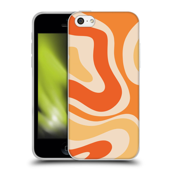 Kierkegaard Design Studio Retro Abstract Patterns Modern Orange Tangerine Swirl Soft Gel Case for Apple iPhone 5c