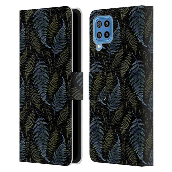 Episodic Drawing Pattern Leaves Leather Book Wallet Case Cover For Samsung Galaxy F22 (2021)