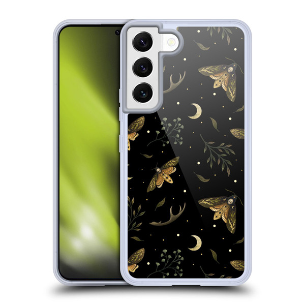 Episodic Drawing Pattern Death Head Moth Soft Gel Case for Samsung Galaxy S22 5G