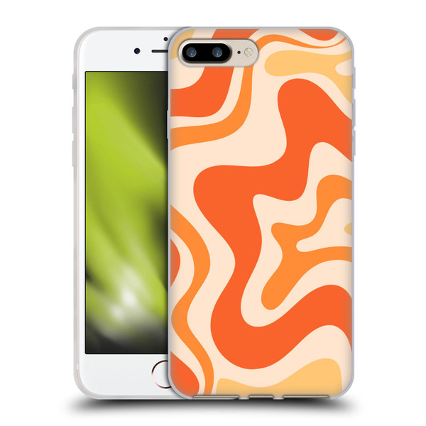 Kierkegaard Design Studio Retro Abstract Patterns Tangerine Orange Tone Soft Gel Case for Apple iPhone 7 Plus / iPhone 8 Plus