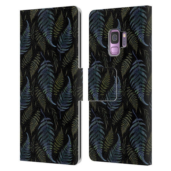 Episodic Drawing Pattern Leaves Leather Book Wallet Case Cover For Samsung Galaxy S9