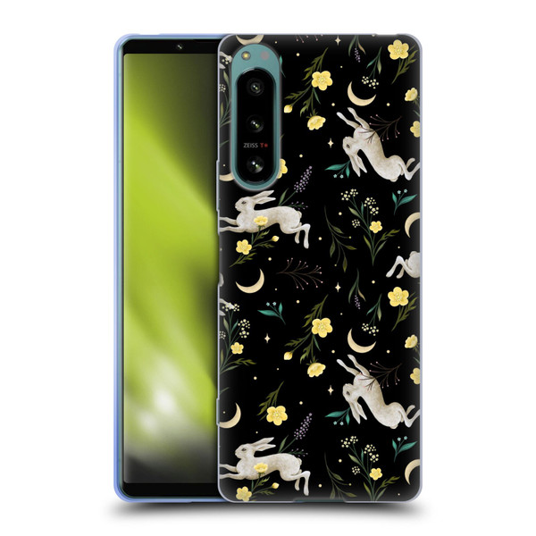 Episodic Drawing Pattern Bunny Night Soft Gel Case for Sony Xperia 5 IV