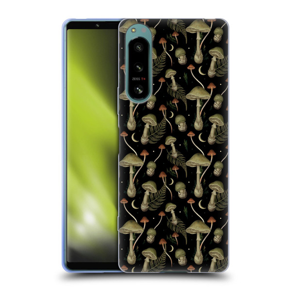 Episodic Drawing Pattern Death Cap Soft Gel Case for Sony Xperia 5 IV