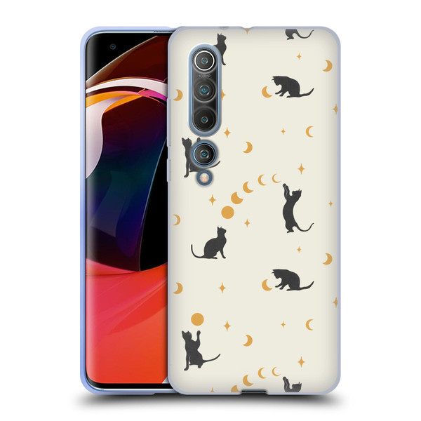 Episodic Drawing Pattern Cat And Moon Soft Gel Case for Xiaomi Mi 10 5G / Mi 10 Pro 5G