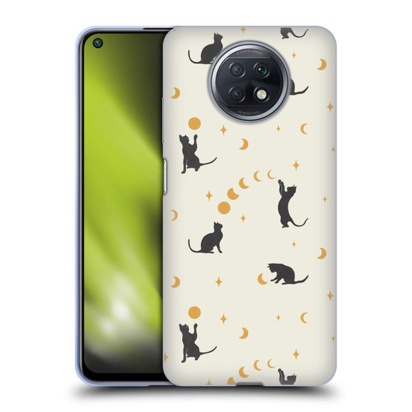 Episodic Drawing Pattern Cat And Moon Soft Gel Case for Xiaomi Redmi Note 9T 5G