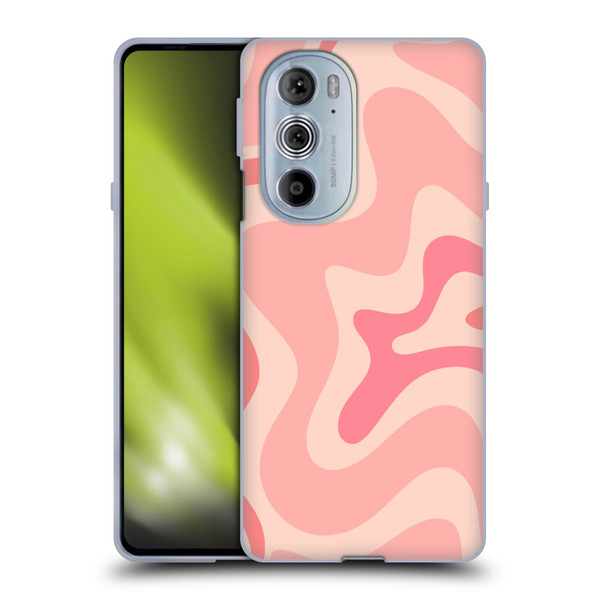 Kierkegaard Design Studio Retro Abstract Patterns Soft Pink Liquid Swirl Soft Gel Case for Motorola Edge X30