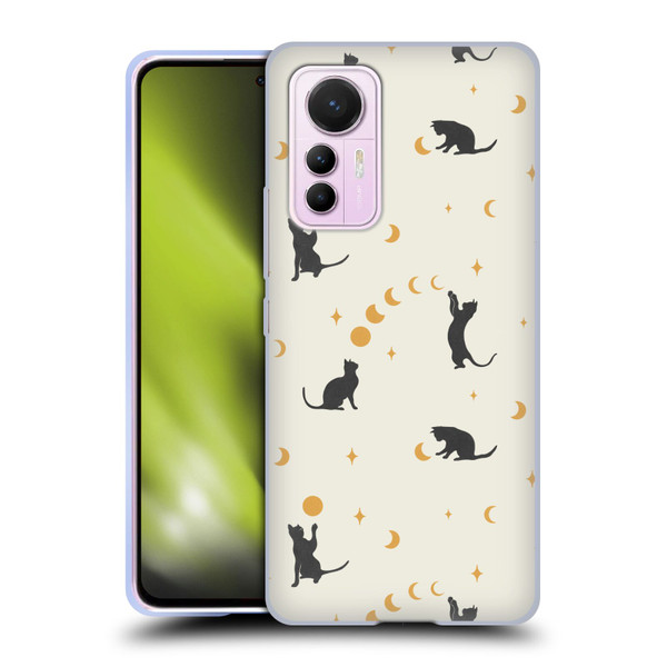 Episodic Drawing Pattern Cat And Moon Soft Gel Case for Xiaomi 12 Lite