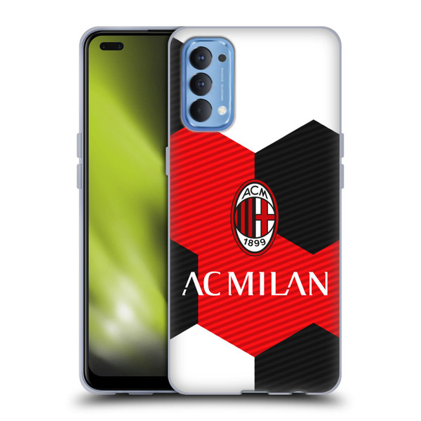 AC Milan Crest Ball Soft Gel Case for OPPO Reno 4 5G