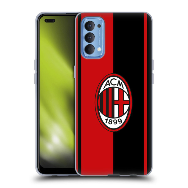 AC Milan Crest Red And Black Soft Gel Case for OPPO Reno 4 5G