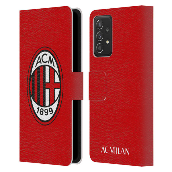 AC Milan Crest Full Colour Red Leather Book Wallet Case Cover For Samsung Galaxy A53 5G (2022)