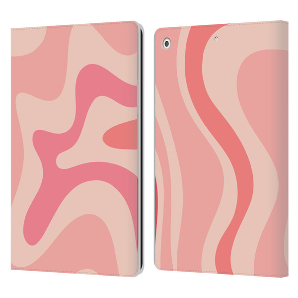 Kierkegaard Design Studio Retro Abstract Patterns Soft Pink Liquid Swirl Leather Book Wallet Case Cover For Apple iPad 10.2 2019/2020/2021