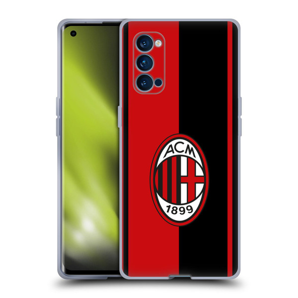 AC Milan Crest Red And Black Soft Gel Case for OPPO Reno 4 Pro 5G
