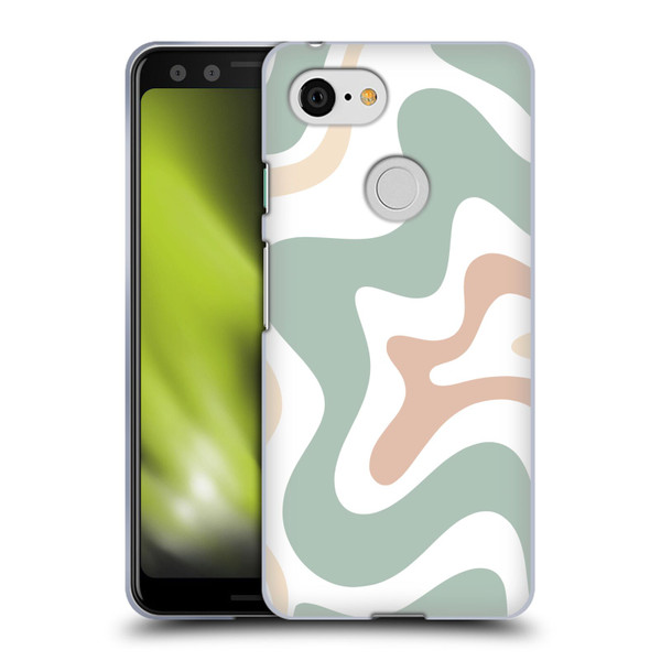 Kierkegaard Design Studio Retro Abstract Patterns Celadon Sage Swirl Soft Gel Case for Google Pixel 3