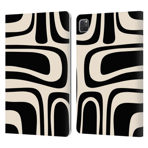 Kierkegaard Design Studio Retro Abstract Patterns Palm Springs Black Cream Leather Book Wallet Case Cover For Apple iPad Pro 11 2020 / 2021 / 2022