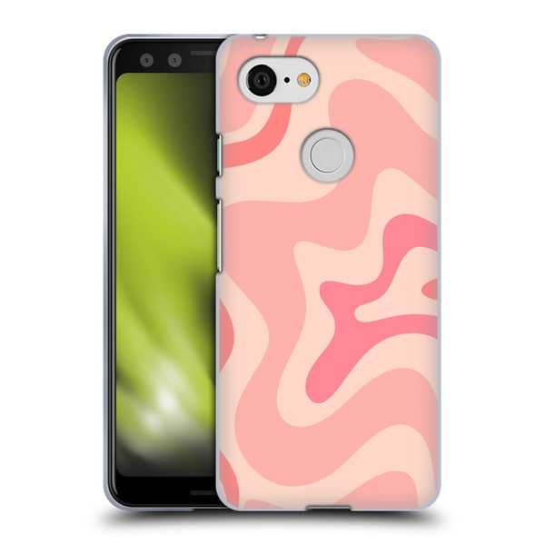 Kierkegaard Design Studio Retro Abstract Patterns Soft Pink Liquid Swirl Soft Gel Case for Google Pixel 3