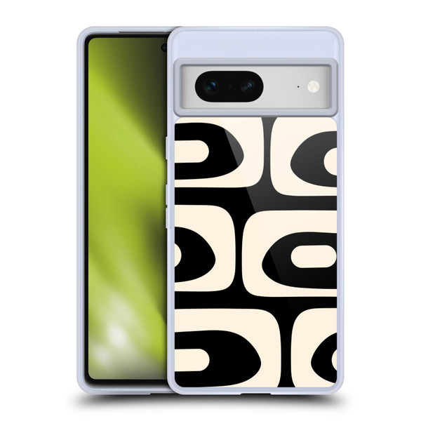 Kierkegaard Design Studio Retro Abstract Patterns Modern Piquet Black Cream Soft Gel Case for Google Pixel 7