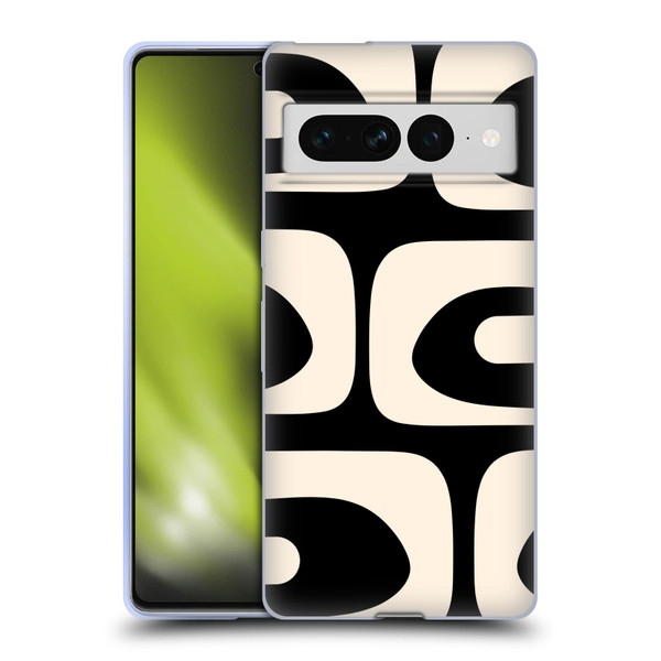 Kierkegaard Design Studio Retro Abstract Patterns Modern Piquet Black Cream Soft Gel Case for Google Pixel 7 Pro