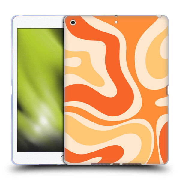 Kierkegaard Design Studio Retro Abstract Patterns Modern Orange Tangerine Swirl Soft Gel Case for Apple iPad 10.2 2019/2020/2021