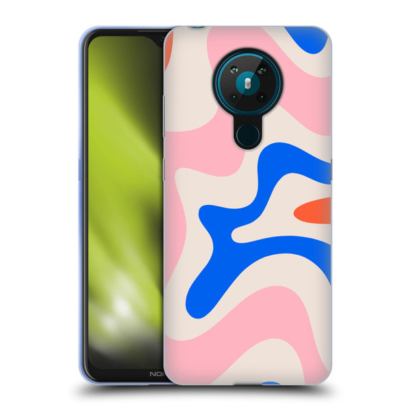 Kierkegaard Design Studio Retro Abstract Patterns Pink Blue Orange Swirl Soft Gel Case for Nokia 5.3