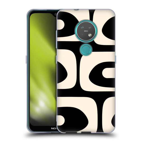 Kierkegaard Design Studio Retro Abstract Patterns Modern Piquet Black Cream Soft Gel Case for Nokia 6.2 / 7.2