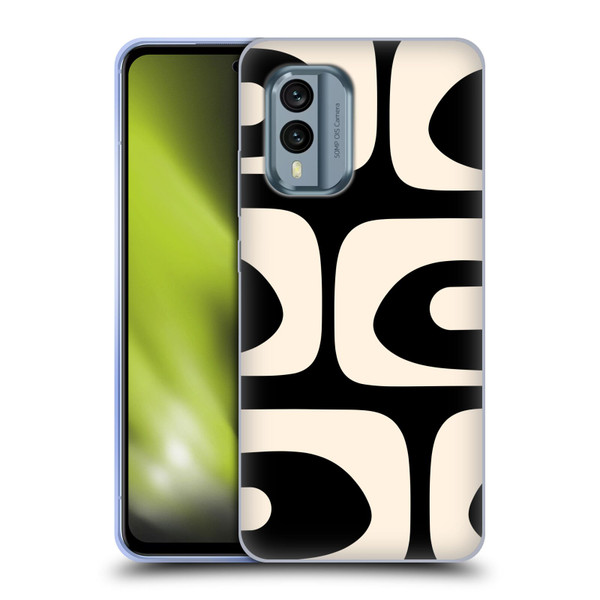 Kierkegaard Design Studio Retro Abstract Patterns Modern Piquet Black Cream Soft Gel Case for Nokia X30