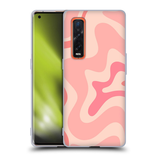 Kierkegaard Design Studio Retro Abstract Patterns Soft Pink Liquid Swirl Soft Gel Case for OPPO Find X2 Pro 5G