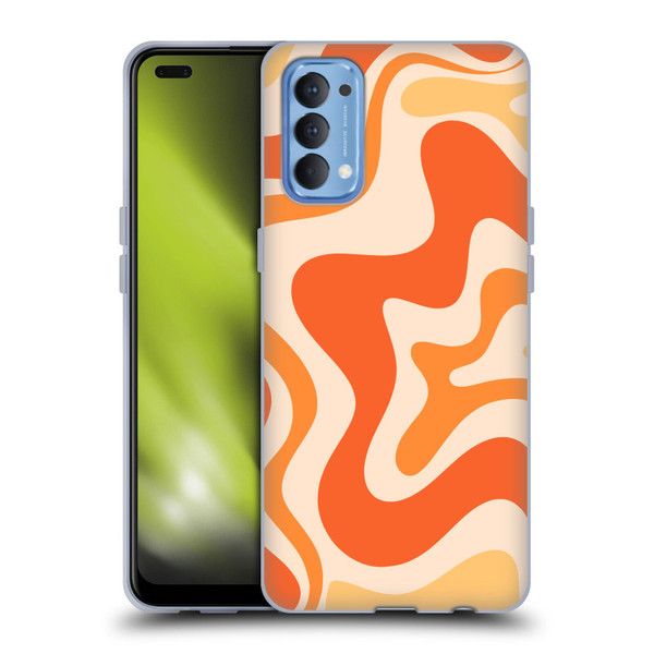 Kierkegaard Design Studio Retro Abstract Patterns Tangerine Orange Tone Soft Gel Case for OPPO Reno 4 5G