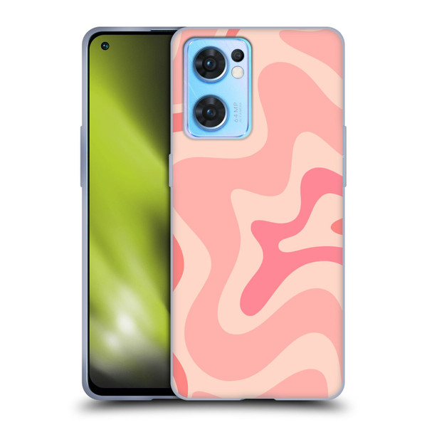 Kierkegaard Design Studio Retro Abstract Patterns Soft Pink Liquid Swirl Soft Gel Case for OPPO Reno7 5G / Find X5 Lite