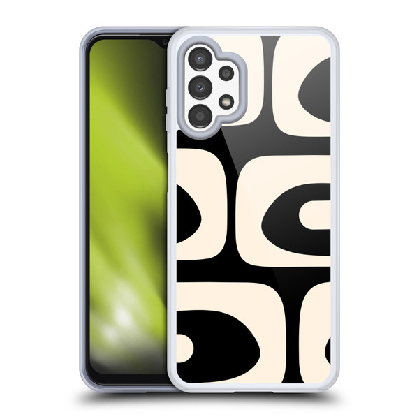 Kierkegaard Design Studio Retro Abstract Patterns Modern Piquet Black Cream Soft Gel Case for Samsung Galaxy A13 (2022)