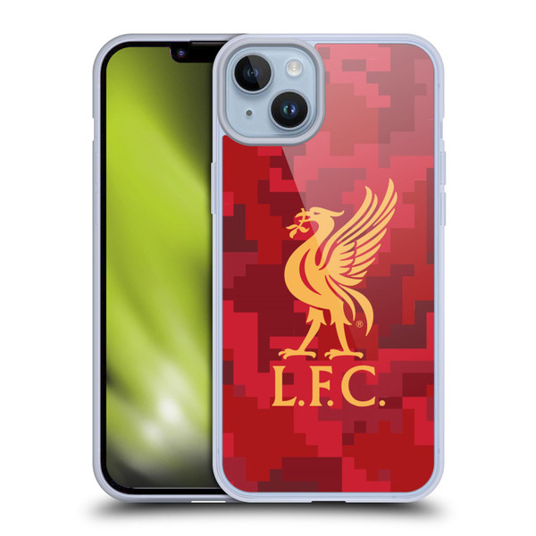 Liverpool Football Club Digital Camouflage Home Red Soft Gel Case for Apple iPhone 14 Plus