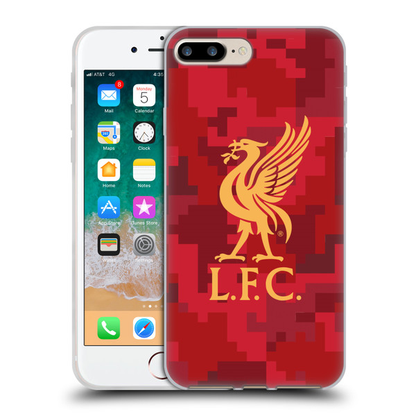 Liverpool Football Club Digital Camouflage Home Red Soft Gel Case for Apple iPhone 7 Plus / iPhone 8 Plus
