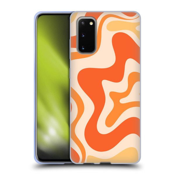 Kierkegaard Design Studio Retro Abstract Patterns Tangerine Orange Tone Soft Gel Case for Samsung Galaxy S20 / S20 5G